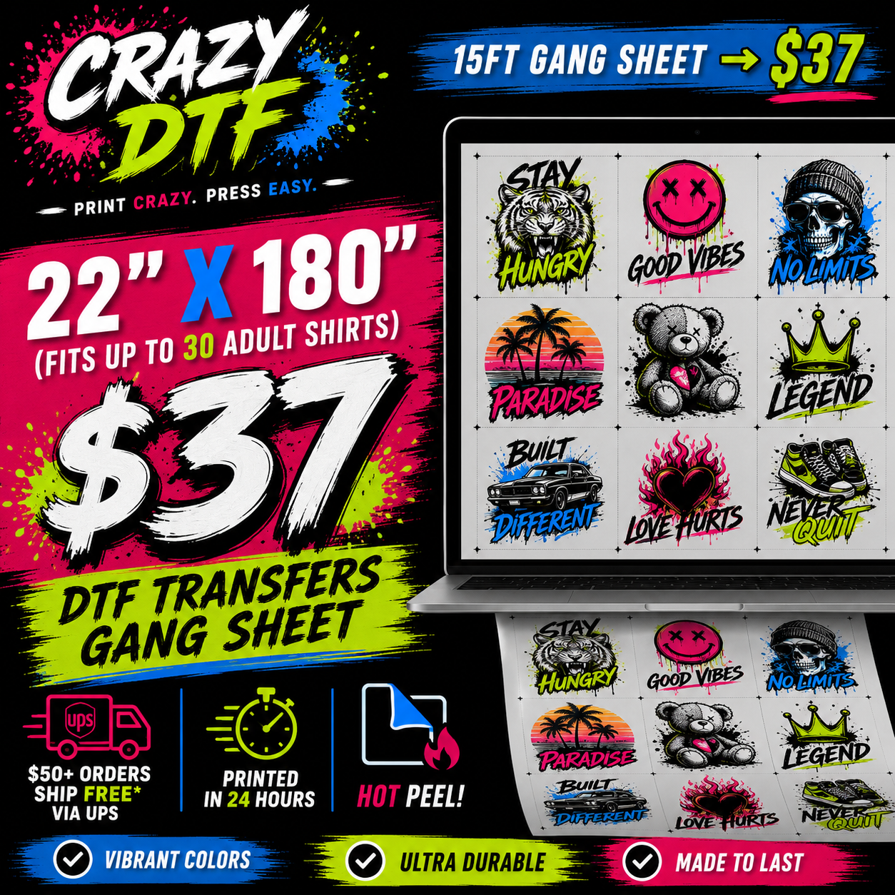 DTF Transfers Gang Sheet Builder