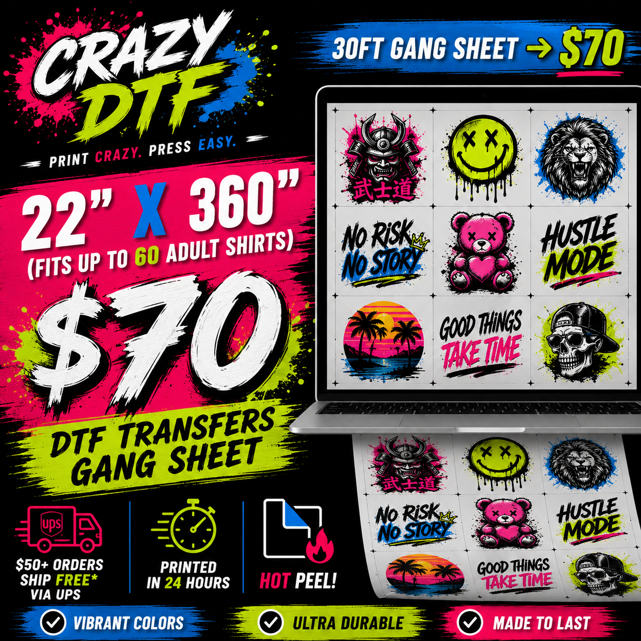 DTF Transfers Gang Sheet Builder