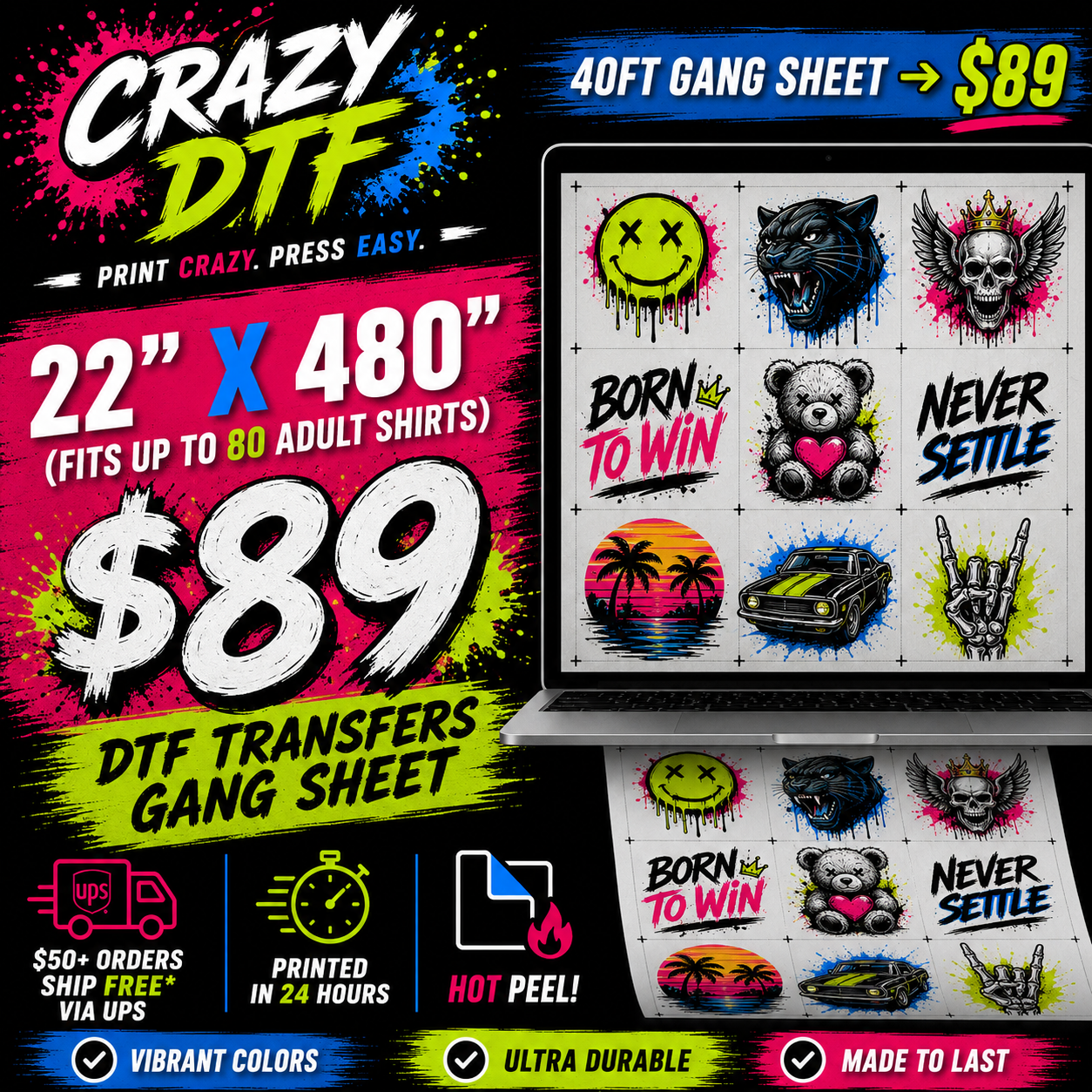 DTF Transfers Gang Sheet Builder