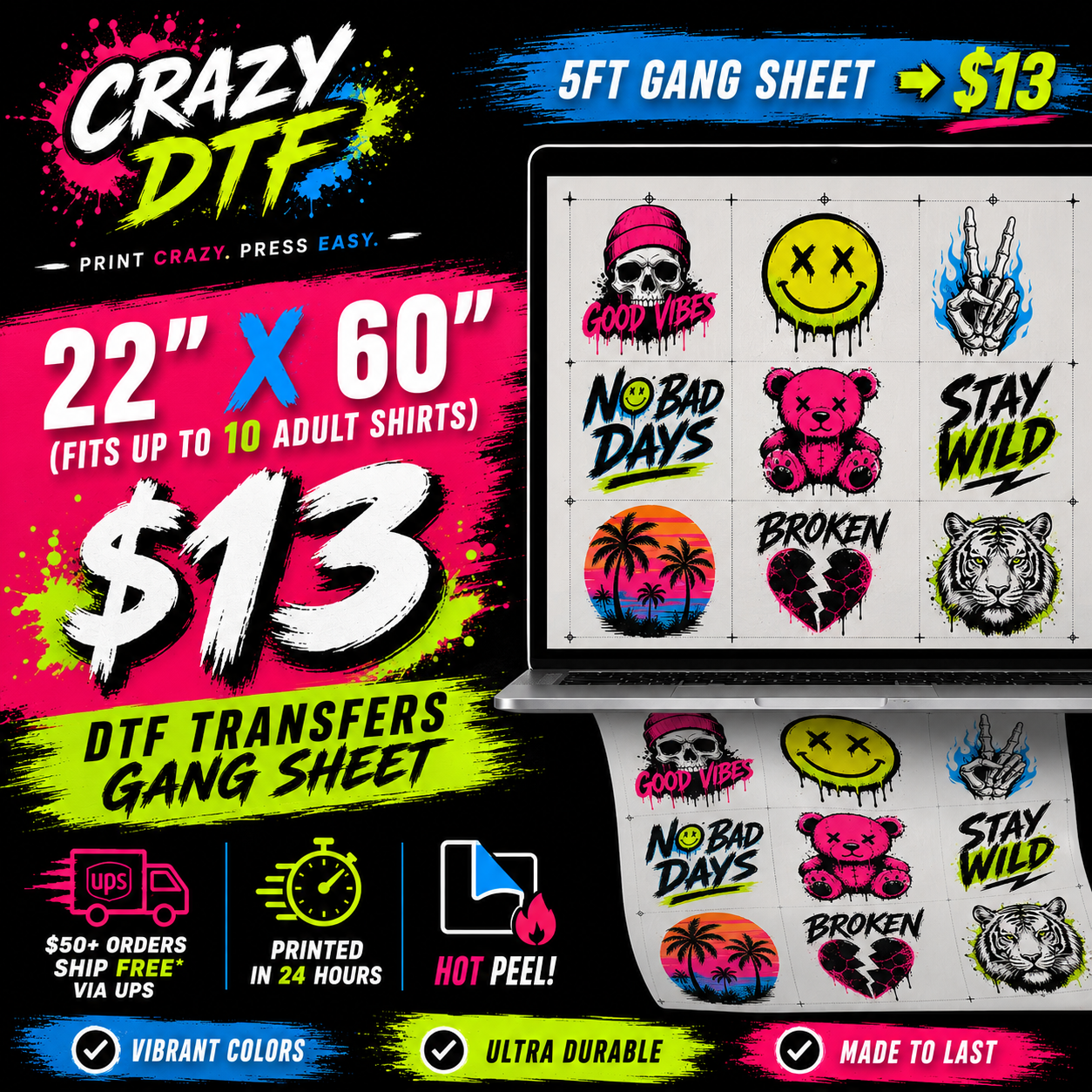 DTF Transfers Gang Sheet Builder