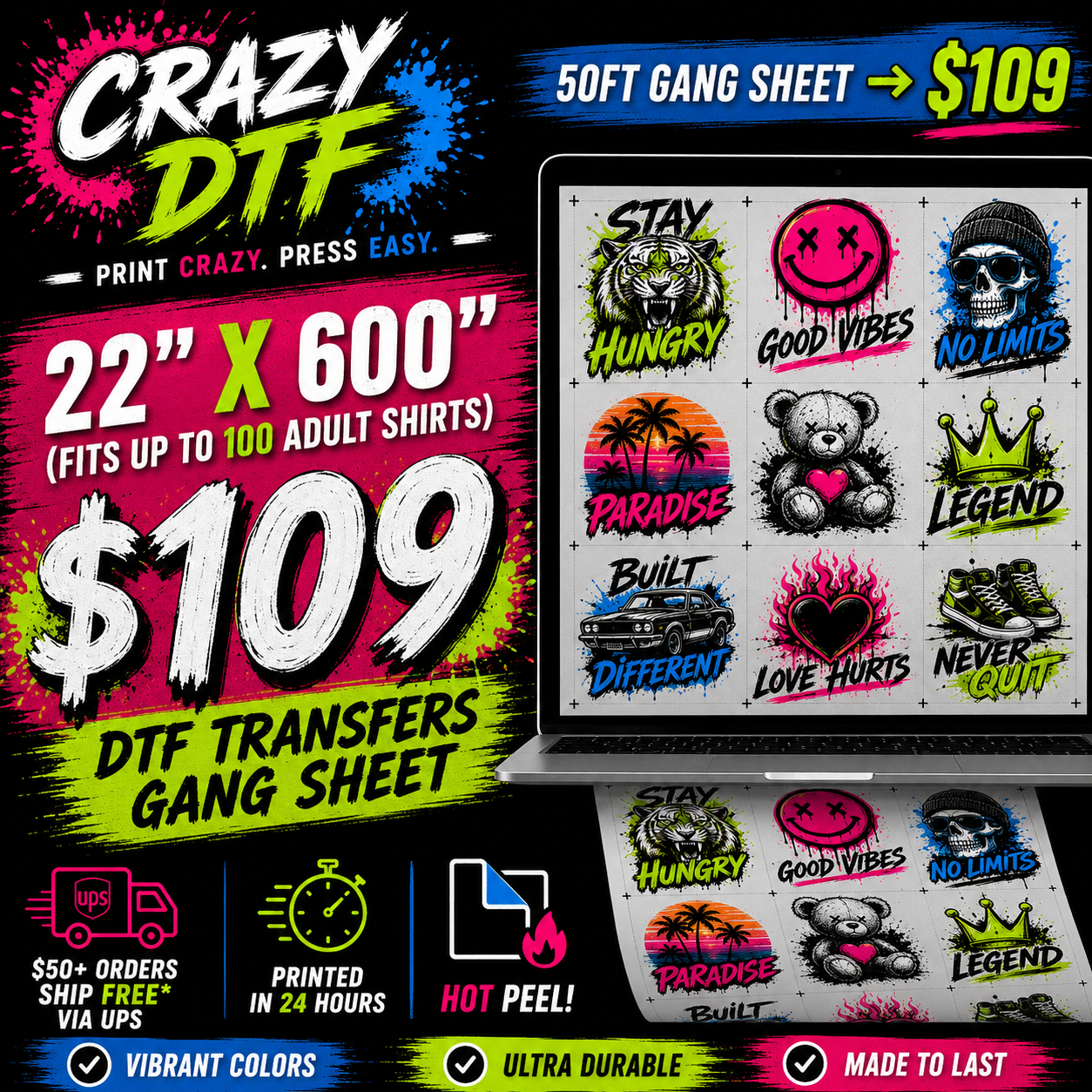 DTF Transfers Gang Sheet Builder