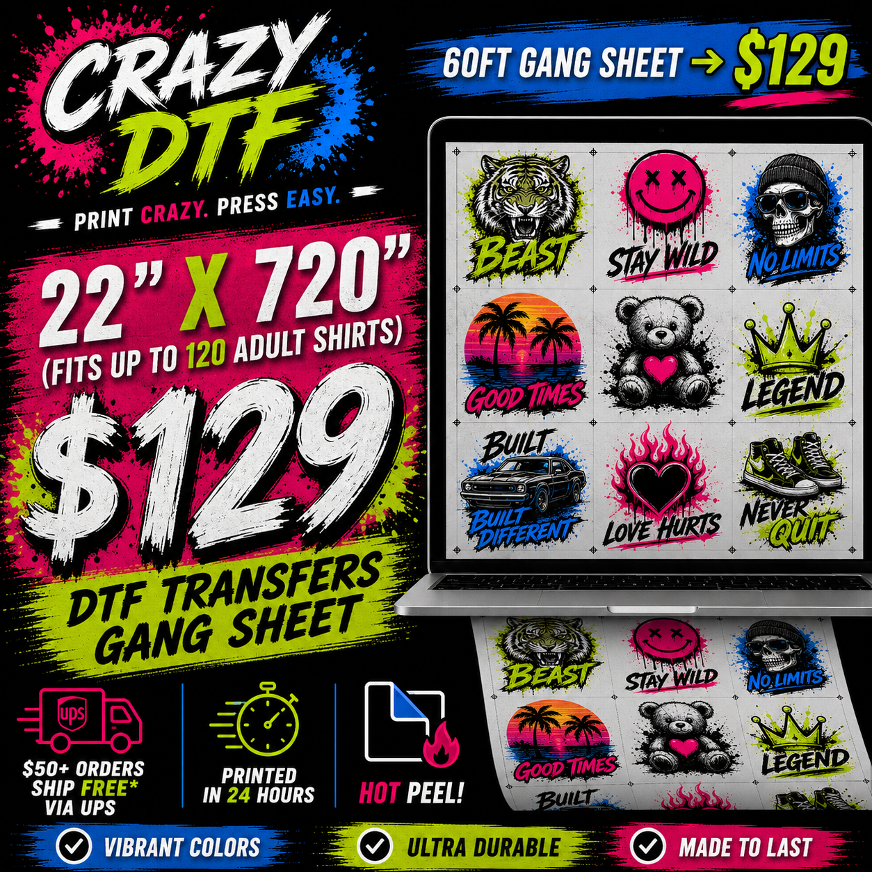DTF Transfers Gang Sheet Builder