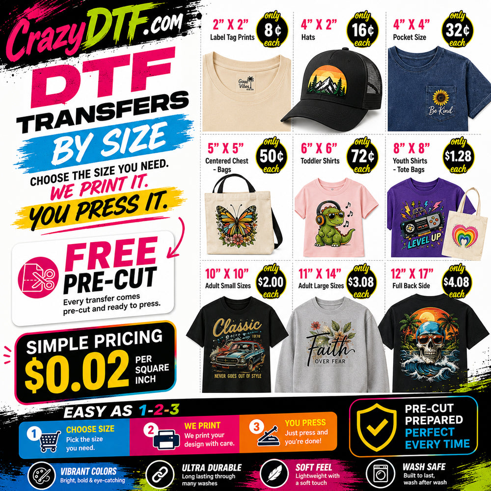 DTF Transfers by Size