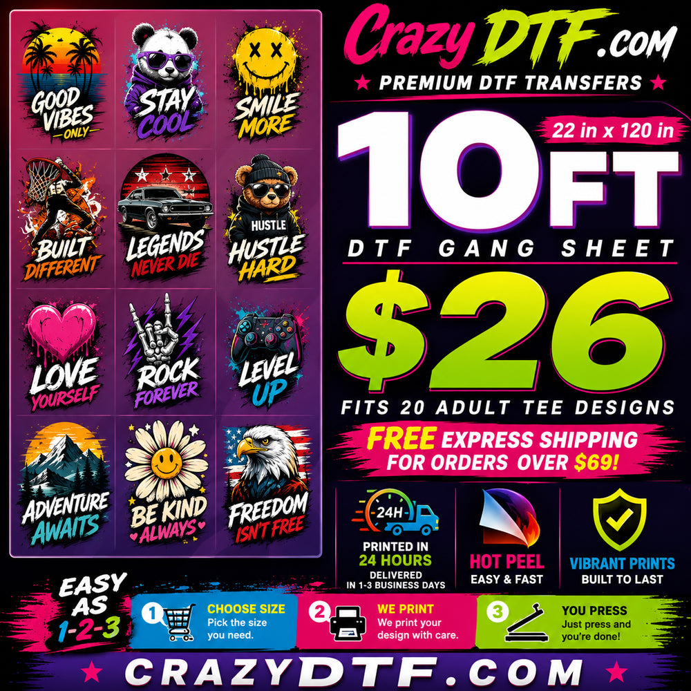 DTF Transfers Upload Gang Sheets